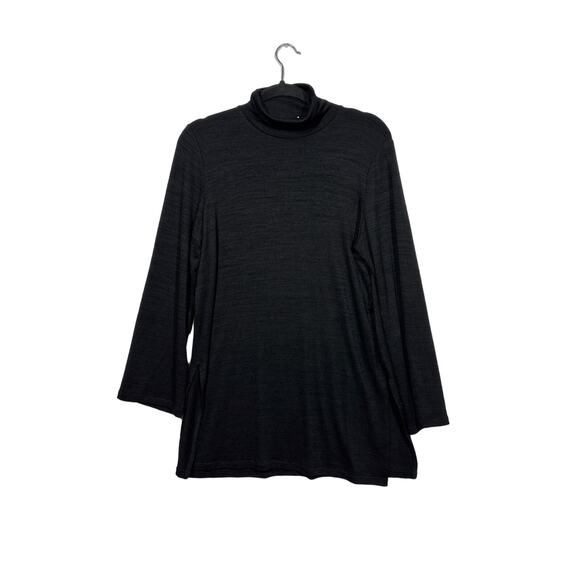 Wilfred Free Aritzia Cyrielle T-Shirt Turtleneck Long Sleeve Tunic Black Size L - Picture 2 of 11